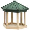 vidaXL Хранилка за птици, осмоъгълна, чам масив, 33x30 см