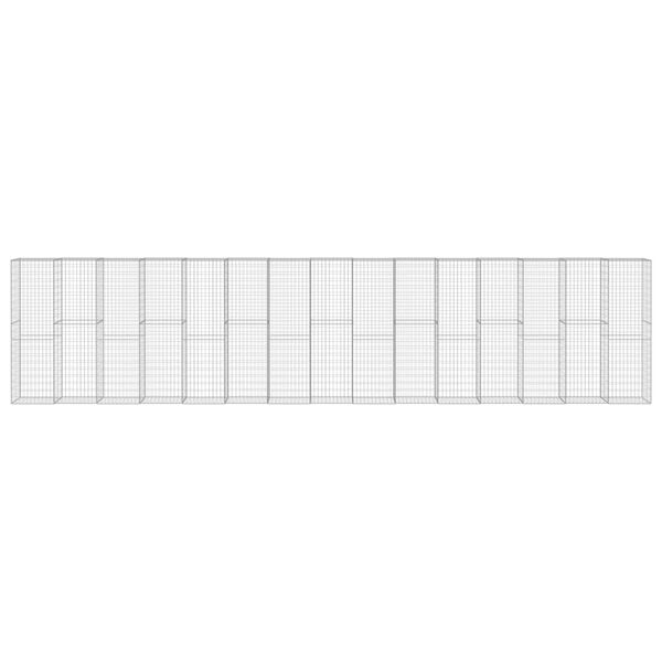 vidaXL Габионна стена с капаци, поцинкована стомана, 900x50x200 см