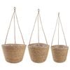 vidaXL Кошници за растения от морска трева 3 pcs Натурално &Oslash;26 x 19 см