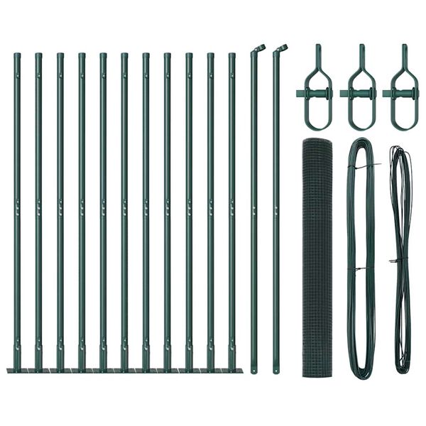 vidaXL Стълб за ограда. Зелен 25 x 0,8 м (25 x 25 мм мрежа)