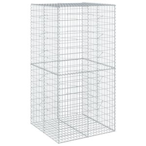 vidaXL Габионна кошница с покритие, 100x100x200 см, поцинковано желязо
