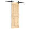 vidaXL Преплъзваща се врата 70 x 210 cm Естествено и черно