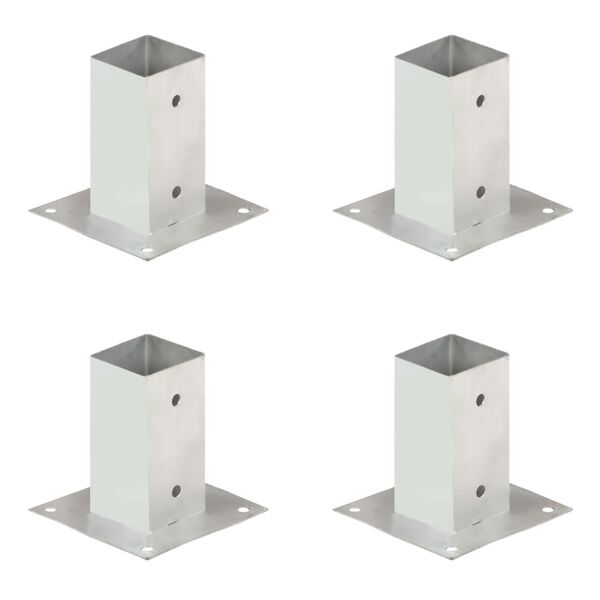 vidaXL Анкери за огради, 4 бр, поцинкован метал, 71 мм