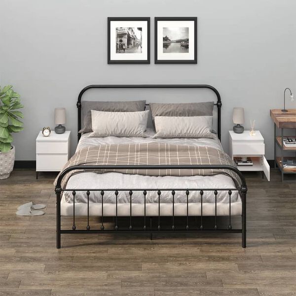 vidaXL Нощни шкафчета, 2 бр, бели, 40x35x50 см