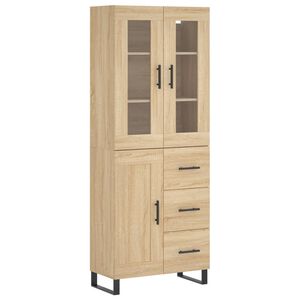 vidaXL Висок шкаф, дъб сонома, 69,5x34x180 см, инженерно дърво