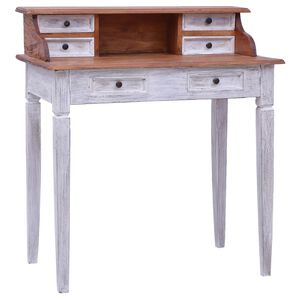 vidaXL Писалище с чекмеджета, 90x50x101 см, махагоново дърво масив