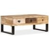 vidaXL Маса за кафе с 3 чекмеджета, мангово дърво масив, 90x50x35 cм
