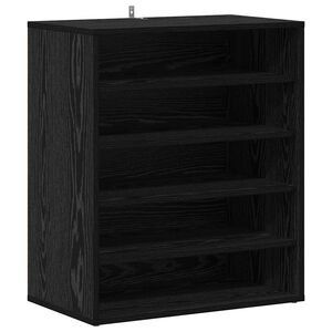 vidaXL Шкаф за обувки 60 x 35 x 70 cm Инженерна дървесина Черен дъб