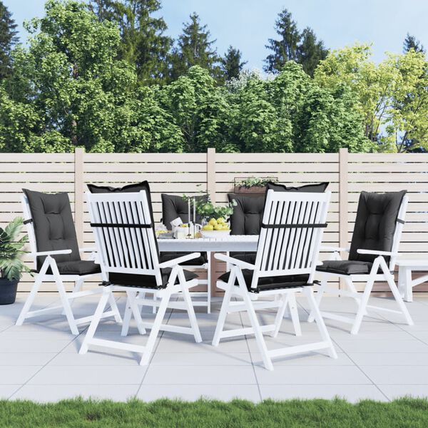 vidaXL Възглавници за стол 6 бр меланж антрацит 120x50x7 см плат