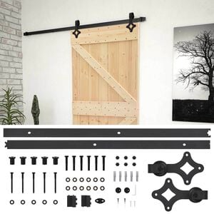 vidaXL Преплъзваща се врата 80 x 210 cm Масивна борова дървесина
