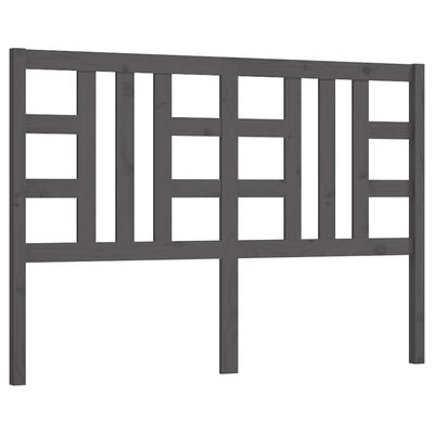 vidaXL Горна табла за легло, сива, 146x4x100 см, бор масив