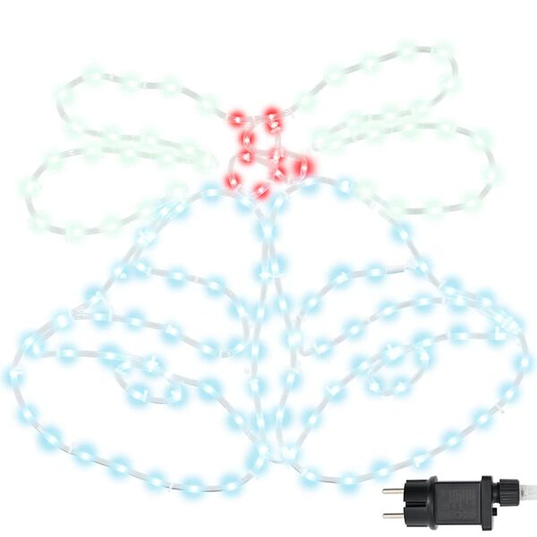 vidaXL Коледен звънец с 144 LED светодиода Многоцветен 56 x 46 см ПВЦ