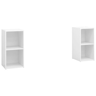 vidaXL ТВ шкафове, 2 бр, бял гланц, 72x35x36,5 см, ПДЧ