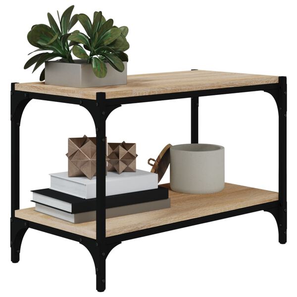 vidaXL ТB шкаф, дъб сонома, 60x33x41 см, инженерно дърво и стомана