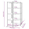 vidaXL Ъглов стелаж с 5 рафта, антрацит, стомана и инженерно дърво
