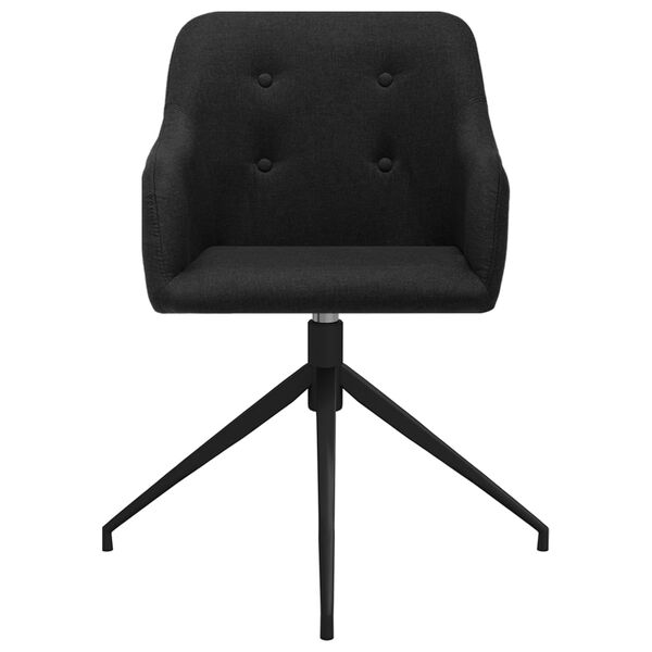 vidaXL Въртящи се трапезни столове, 6 бр, черни, текстил