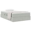 vidaXL Легло с място за съхранение и матрак Светлосиво 120 x 200 cm