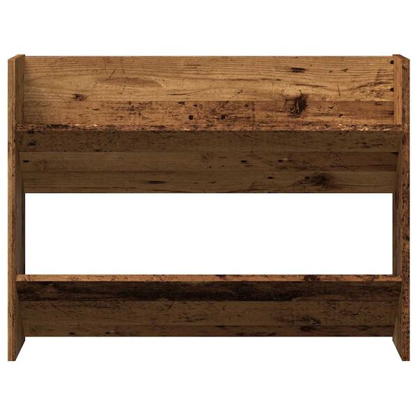 vidaXL Стенен шкаф за обувки старо дърво 80x18x60 см инженерно дърво