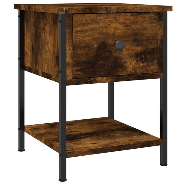 vidaXL Нощни масички, 2 бр, опушен дъб, 34x35,5x45 см, инженерно дърво