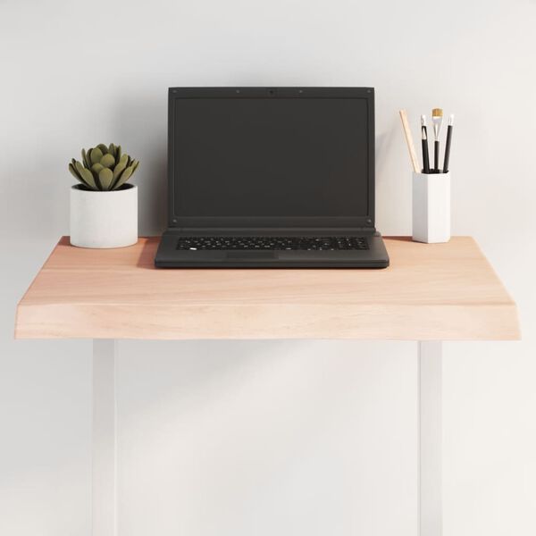 vidaXL Плот за маса 60x40x(2-4) см необработено масивно дърво жив ръб