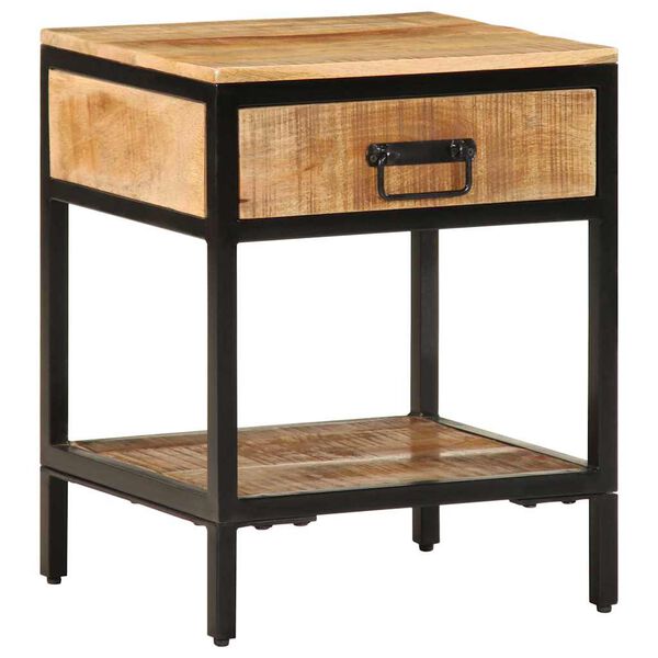 vidaXL Нощен шкаф Кафяво 40 x 35 x 50 см Масивна дървесина от манго