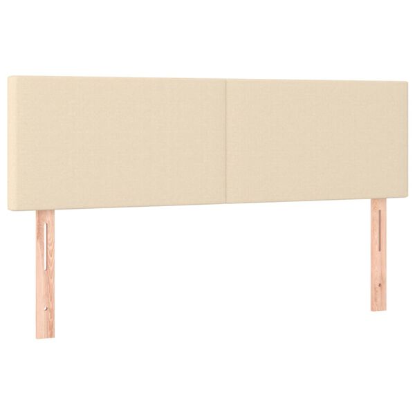vidaXL Горни табли за легло, 2 бр, кремави, 72x5x78/88 см, плат