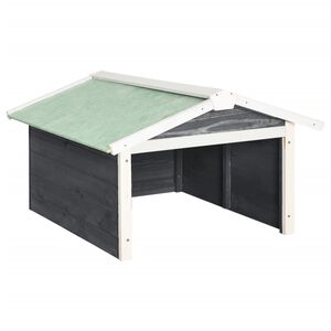 vidaXL Гараж за роботизирана косачка, 72x87x50 см, сиво и бяло, чам