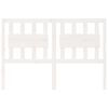 vidaXL Горна табла за легло, бяла, 125,5x4x100 см, бор масив