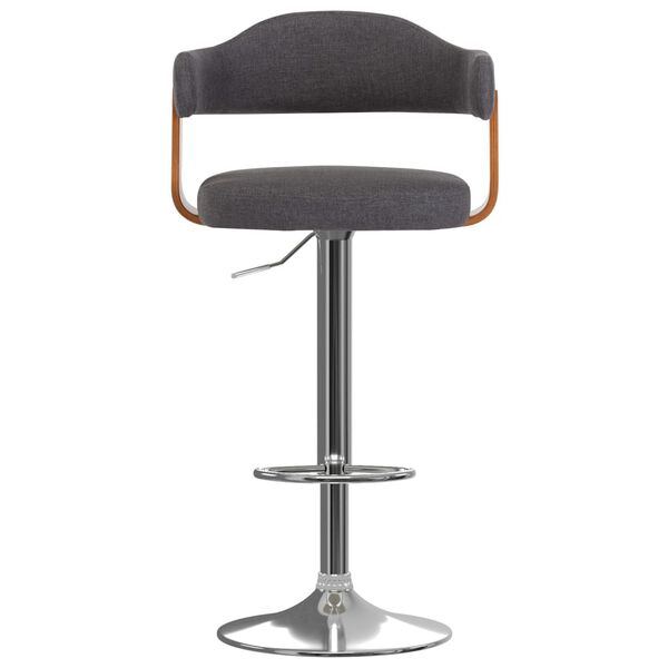 vidaXL Бар табуретки, 2 бр, тъмносиви, извито дърво и текстил