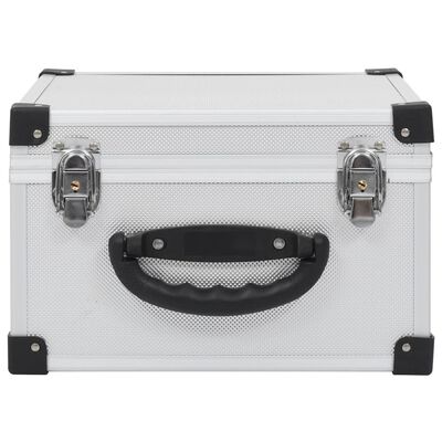 vidaXL CD куфар за 40 диска, алуминий, ABS, сребрист