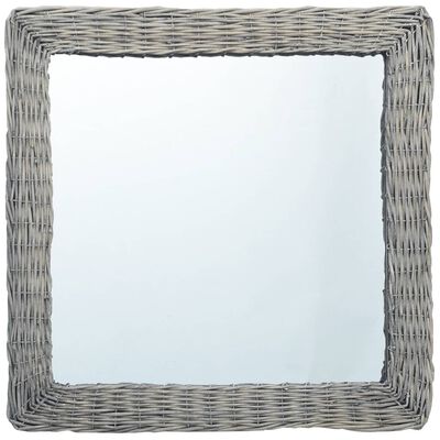 vidaXL Огледало, 50x50 см, ракита