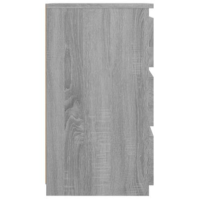 vidaXL Нощно шкафче, сив сонома, 40x35x62,5 см, инженерно дърво