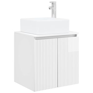vidaXL Монтирана на стена мивка и тоалетка Бял гланц 49,5 x 41 x 63 см