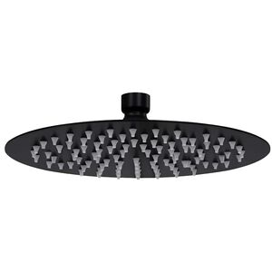 vidaXL Rainshower душ пита, инокс, 20 см, кръгла, черна