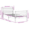 vidaXL Рамка за легло с табла, 100x200 см, борово дърво масив