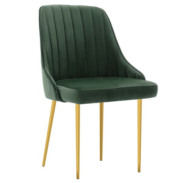 vidaXL Трапезни столове, 6 бр, тъмнозелени, кадифе