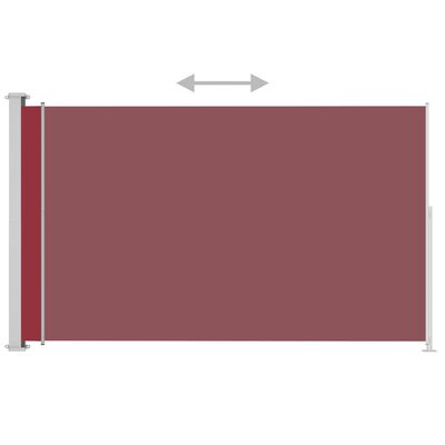 vidaXL Прибираща се дворна странична тента, 200x300 см, червена