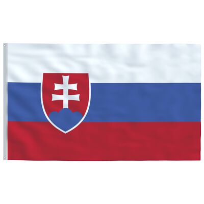 vidaXL Флаг на Словакия и алуминиев флагщок, 6 м