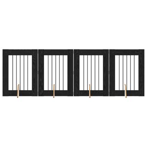 vidaXL Врата за кучета с поставки 4 pcs Черен дъб 60 x 80 cm