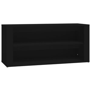 vidaXL Етажерка за обувки, черна, 100x35x45 см, инженерно дърво