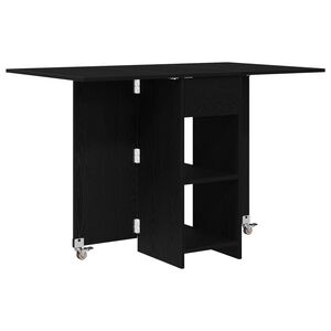 vidaXL Маса за хранене 115 x 70 x 75 см Инженерна дървесина Черен дъб