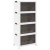 vidaXL Кутия за съхранение с колела на 4 нива 75 L 64x40x141,5 cm