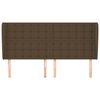vidaXL Горна табла за легло с уши, тъмнокафява, 163x23x118/128см, плат