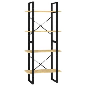 vidaXL 4-етажна библиотека, 60x30x140 см, борово дърво масив
