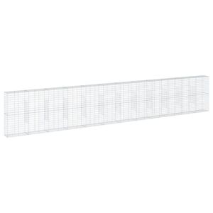 vidaXL Габионна кошница с покритие, 1200x50x200 см, поцинковано желязо
