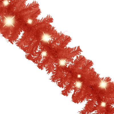 vidaXL Коледен гирлянд с LED лампички, 10 м, червен