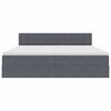 vidaXL Легло с място за съхранение и LED Тъмен сив 200 x 200 cm Кадифе