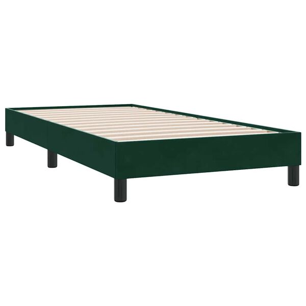vidaXL Box Spring Легло без матрак Тъмнозелено 80x210 cm Кадифе