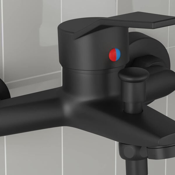 vidaXL Смесител за душ Черно G 1 / 2 инча