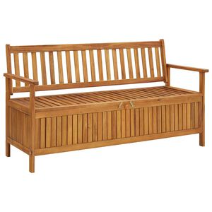 vidaXL Градинска пейка за съхранение, 148 cм, акация масив